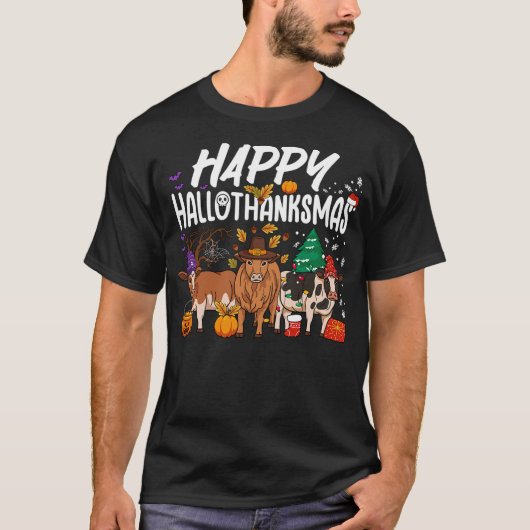 Happy HalloThanksMas Halloween Thanksgiving Christ T-Shirt (Vorderseite)