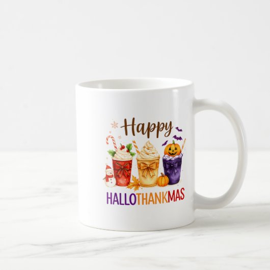 Happy Hallothanksmas Halloween Thanksgiving Xmas O Kaffeetasse (Rechts)
