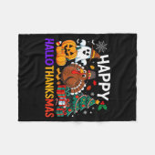 Happy Hallothanksmas Halloween Thanksmas Holiday S Fleecedecke (Vorderseite (Horizontal))