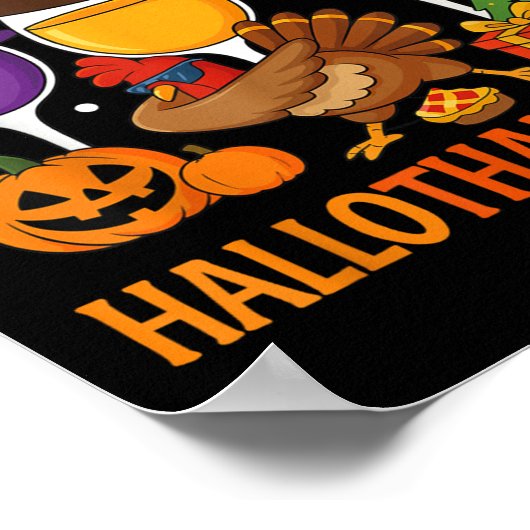 Happy Hallothanksmas Halloween Wine Erntedank C Poster (Ecke)