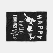 Happy Hallothanksmas Halloween Witch Thanksgiving  Fleecedecke (Vorderseite (Horizontal))