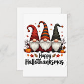 Happy Hallothanksmas Halloween Xmas Gnomes Dankeskarte (Vorne/Hinten)
