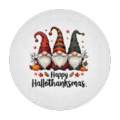Happy Hallothanksmas Halloween Xmas Gnomes Schneidebrett (Vorderseite)