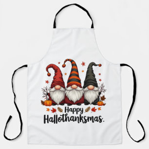 Happy Hallothanksmas Halloween Xmas Gnomes Schürze