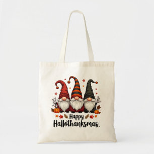 Happy Hallothanksmas Halloween Xmas Gnomes Tragetasche