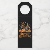 Happy Hallothanksmas Happy Halloween Erntedank Flaschenanhänger (Vorderseite)