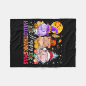 Happy Hallothanksmas Hip Lover Halloween Merry Chr Fleecedecke (Vorderseite (Horizontal))