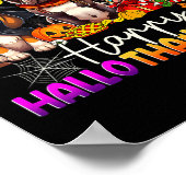 Happy Hallothanksmas Hunde Halloween Erntedank C Poster (Ecke)