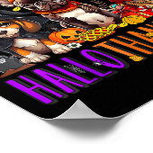 Happy Hallothanksmas Hunde Halloween Erntedank C Poster (Ecke)