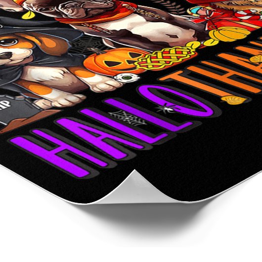 Happy Hallothanksmas Hunde Halloween Erntedank C Poster (Ecke)