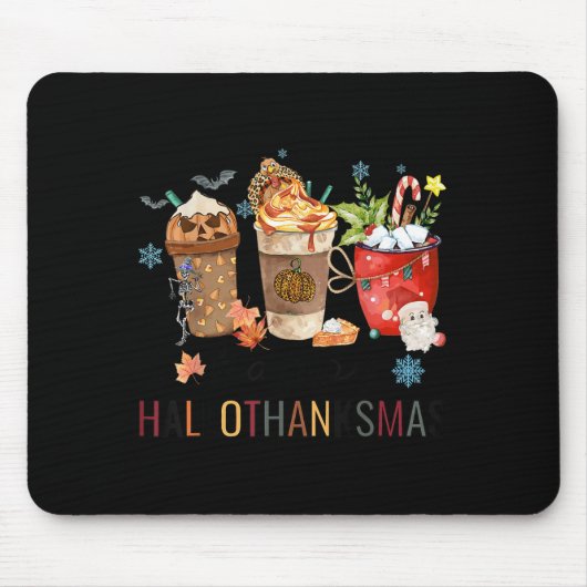 Happy Hallothanksmas-Kaffeehauskaffee Halloween-Er Mousepad (Vorne)