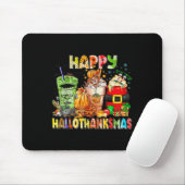 Happy Hallothanksmas-Kaffeehauskaffee Halloween-Er Mousepad (Mit Mouse)