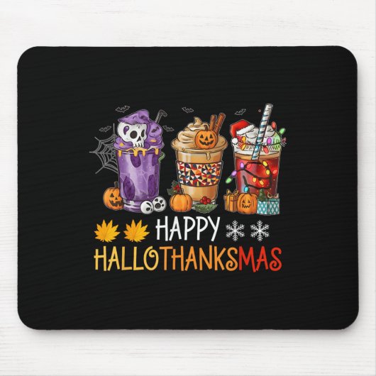 Happy Hallothanksmas-Kaffeehauskaffee Halloween-Er Mousepad (Vorne)