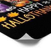 Happy Hallothanksmas-Kaffeehauskaffee Halloween-Er Poster (Ecke)