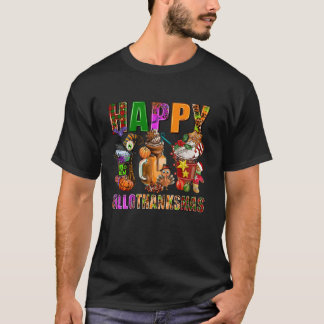 Happy Hallothanksmas-Kaffeehauskaffee Halloween-Er T-Shirt