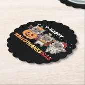 Happy Hallothanksmas Katzenweihnachtsbuch Untersetzer (angewinkelt)