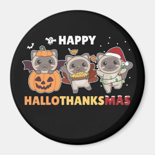 Happy Hallothanksmas Katzenweihnachtslephant Magne Magnet