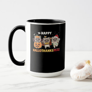 Happy Hallothanksmas Katzenweihnachtslephant Tasse