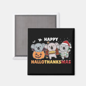 Happy Hallothanksmas Koalas Christmas Koala Magnet (Vorderseite/Rückseite)