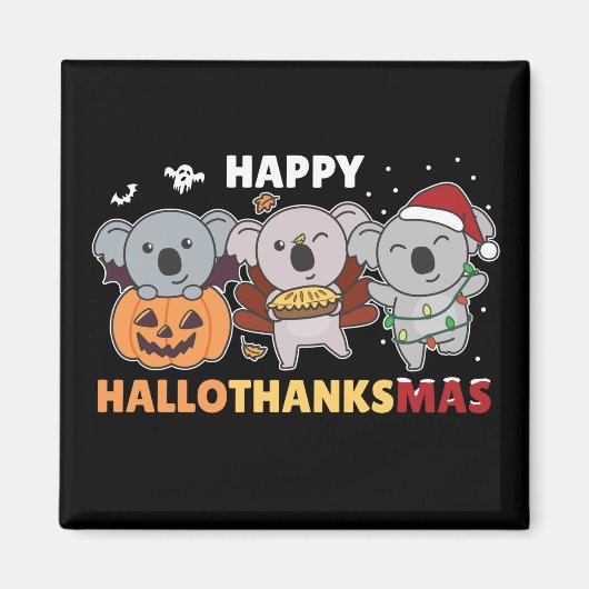 Happy Hallothanksmas Koalas Christmas Koala Magnet (Vorne)