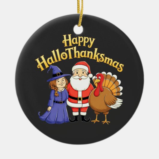 Happy HalloThanksmas liebt Design- Perfekter Hallo Keramik Ornament (Vorne)