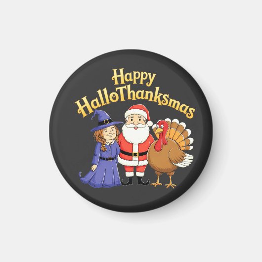 Happy HalloThanksmas liebt Design- Perfekter Hallo Magnet (Vorne)