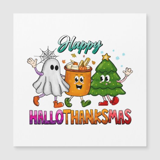 Happy Hallothanksmas Magnetkarte (Vorderseite)