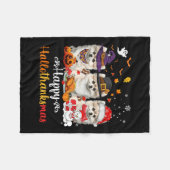 Happy Hallothanksmas Meranian Hund Halloween Chris Fleecedecke (Vorderseite (Horizontal))