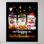 Happy Hallothanksmas Meranian Hund Halloween Chris Poster (Vorne)