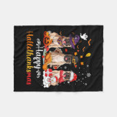 Happy Hallothanksmas Mops Hund Halloween Fleecedecke (Vorderseite (Horizontal))