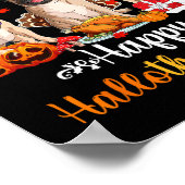 Happy Hallothanksmas Mops Hund Halloween Poster (Ecke)