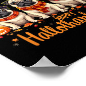 Happy Hallothanksmas Mops Hunde Halloween Thanksgi Poster (Ecke)