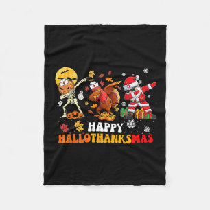 Happy Hallothanksmas Nurse Halloween Erntedank Fleecedecke