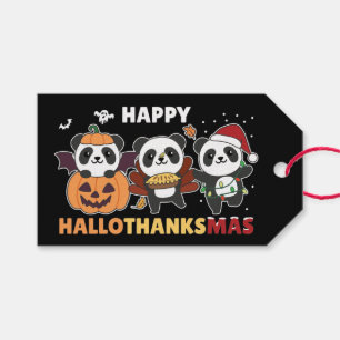 Happy Hallothanksmas Pandas Christmas Panda Gesche Geschenkanhänger