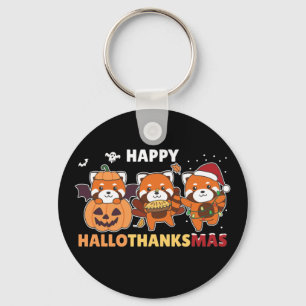 Happy Hallothanksmas Pandas Christmas Red Panda Ke Schlüsselanhänger