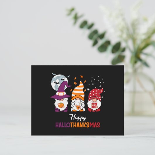 Happy Hallothanksmas Postkarte (Stehend Vorderseite)