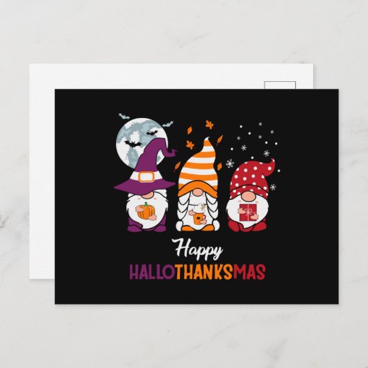 Happy Hallothanksmas Postkarte (Vorne/Hinten)