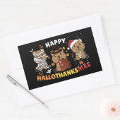 Happy Hallothanksmas Quokka Weihnachtsfeiertag Squ Rechteckiger Aufkleber (Umschlag)