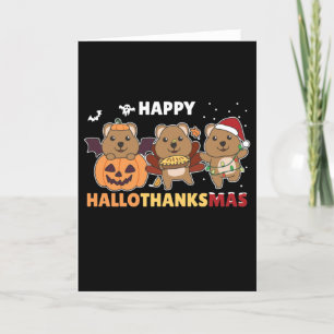 Happy Hallothanksmas Quokkas Christmas Quokka Feiertagskarte