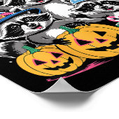 Happy Hallothanksmas Raccoon Halloween Merry Chris Poster (Ecke)