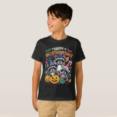 Happy Hallothanksmas Raccoon Halloween Merry Chris T-Shirt (Vorne ganz)
