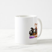 Happy Hallothanksmas Racoon Halloween Erntedank Kaffeetasse (VorderseiteRechts)