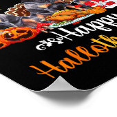 Happy Hallothanksmas Rottweiler Hund Halloween Chr Poster (Ecke)
