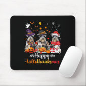 Happy Hallothanksmas Schnauzer Dog Halloween Chris Mousepad (Mit Mouse)