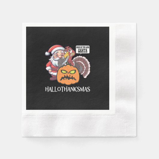 Happy Hallothanksmas Serviette (Vorderseite)
