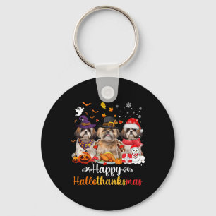 Happy Hallothanksmas Shih Tzu Dog Halloween Christ Schlüsselanhänger