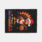 Happy Hallothanksmas Shirt Halloween Thanksgiving Fleecedecke (Vorderseite (Horizontal))