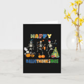 Happy Hallothanksmas Skeleton Dancing Funny Hallow Karte (Gelbe Blume)