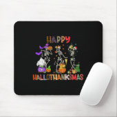 Happy Hallothanksmas Skeleton Halloween Thanksgivi Mousepad (Mit Mouse)