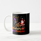 Happy Hallothanksmas Skeleton Pumpkin Türkei Santa Kaffeetasse (Links)